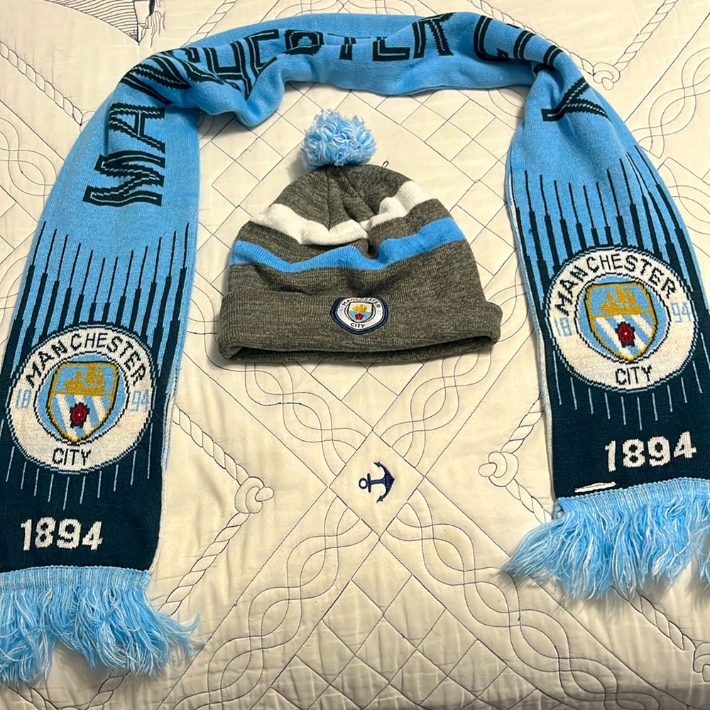 Manchester City Beanie and Scarf